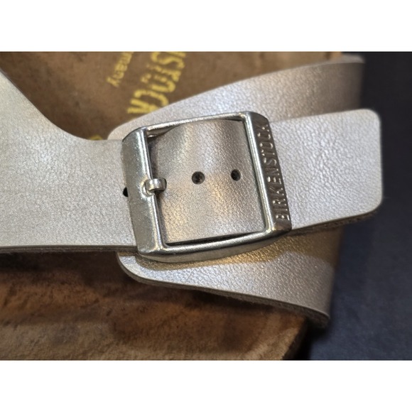 Birkenstock Madrid Sandals Silver Womens EU 41 US 10 Narrow Cork Footbed Germany - Picture 4 of 9